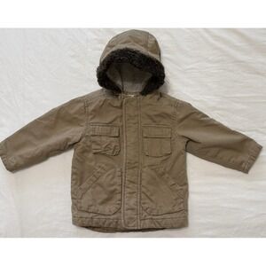 Old‎ Navy Y2K Chore Coat Jacket Barn Country Khaki 2T 2010 Hooded Sherpa Unisex
